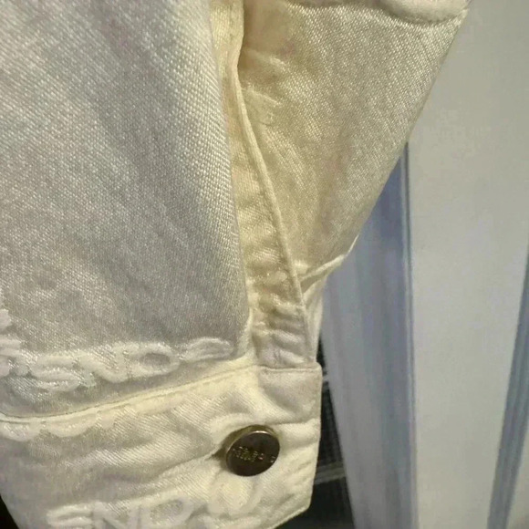 Ice jeans ivory cotton blend denim jacket logo embossed made in Italy size 42/S - Picture 10 of 16